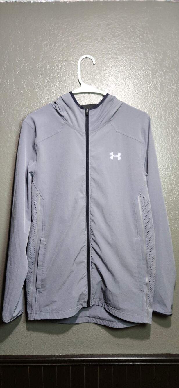 Under Armour HeatGear Fitted Hooded Full Zip Jacket Women's Small Gray NWOT